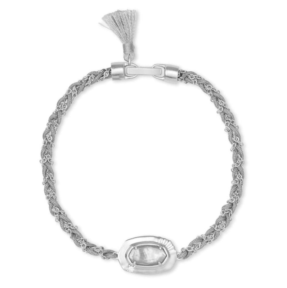 Kendra Scott Anna Silver Friendship Bracelet In Gray Illusion